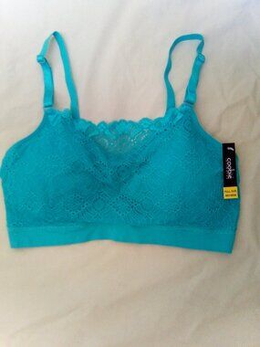 Coobie Seamless Lace Coverage Bra, Turquoise, Full Size